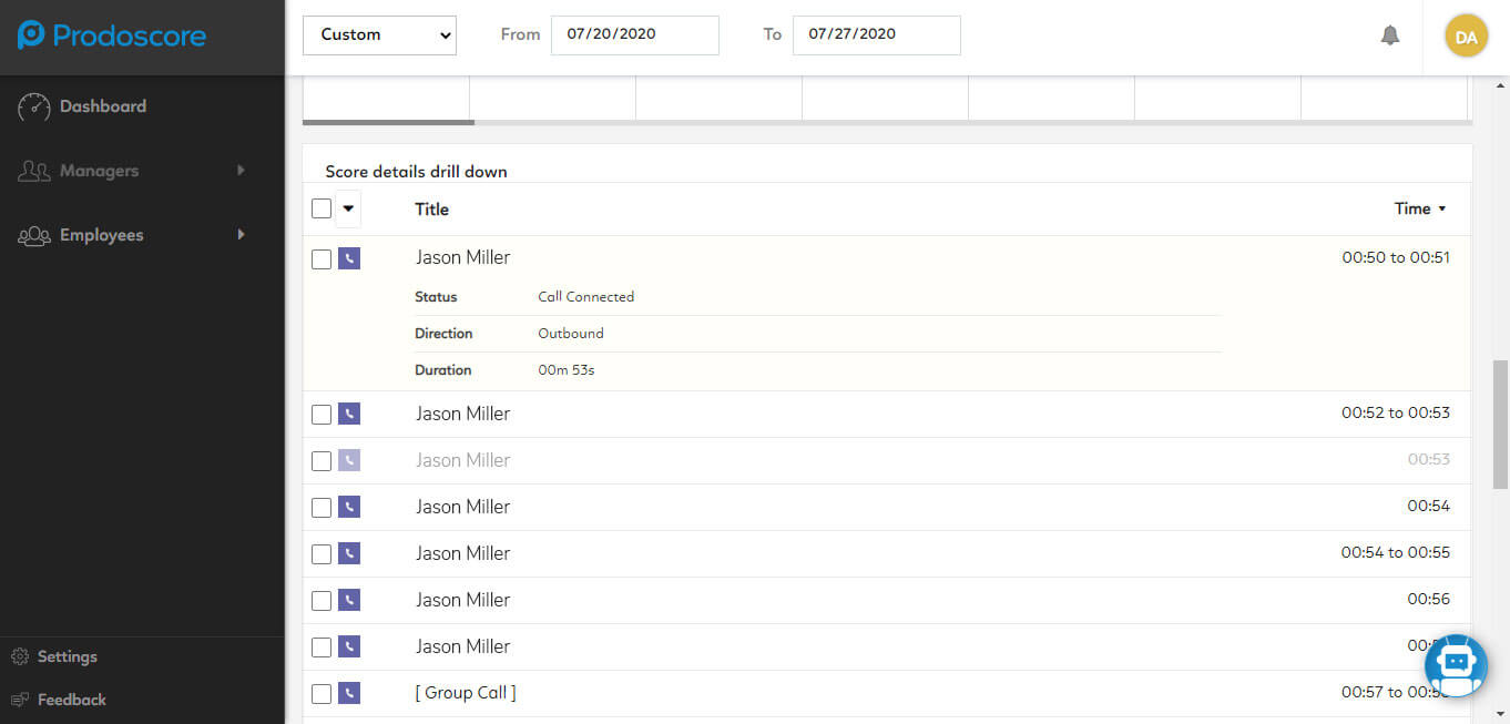 Microsoft Teams Integration Score Details Drill Down