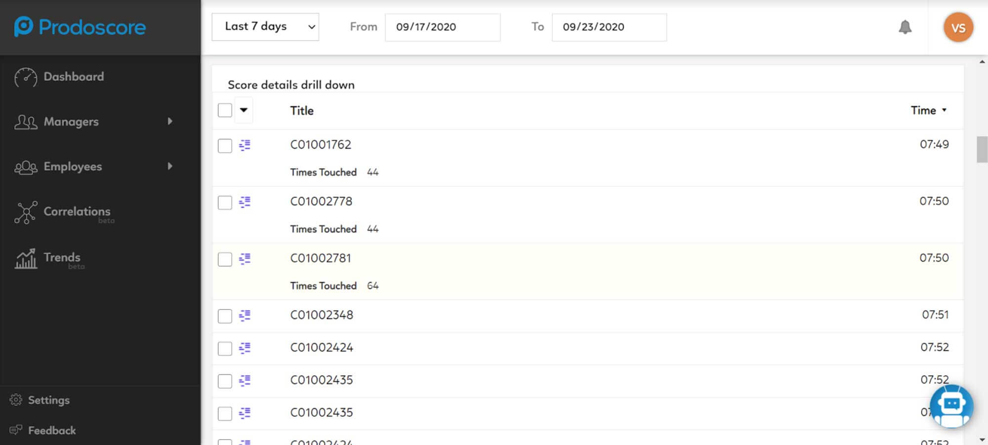 Prodoscore Dashboard - CargoWise Integration