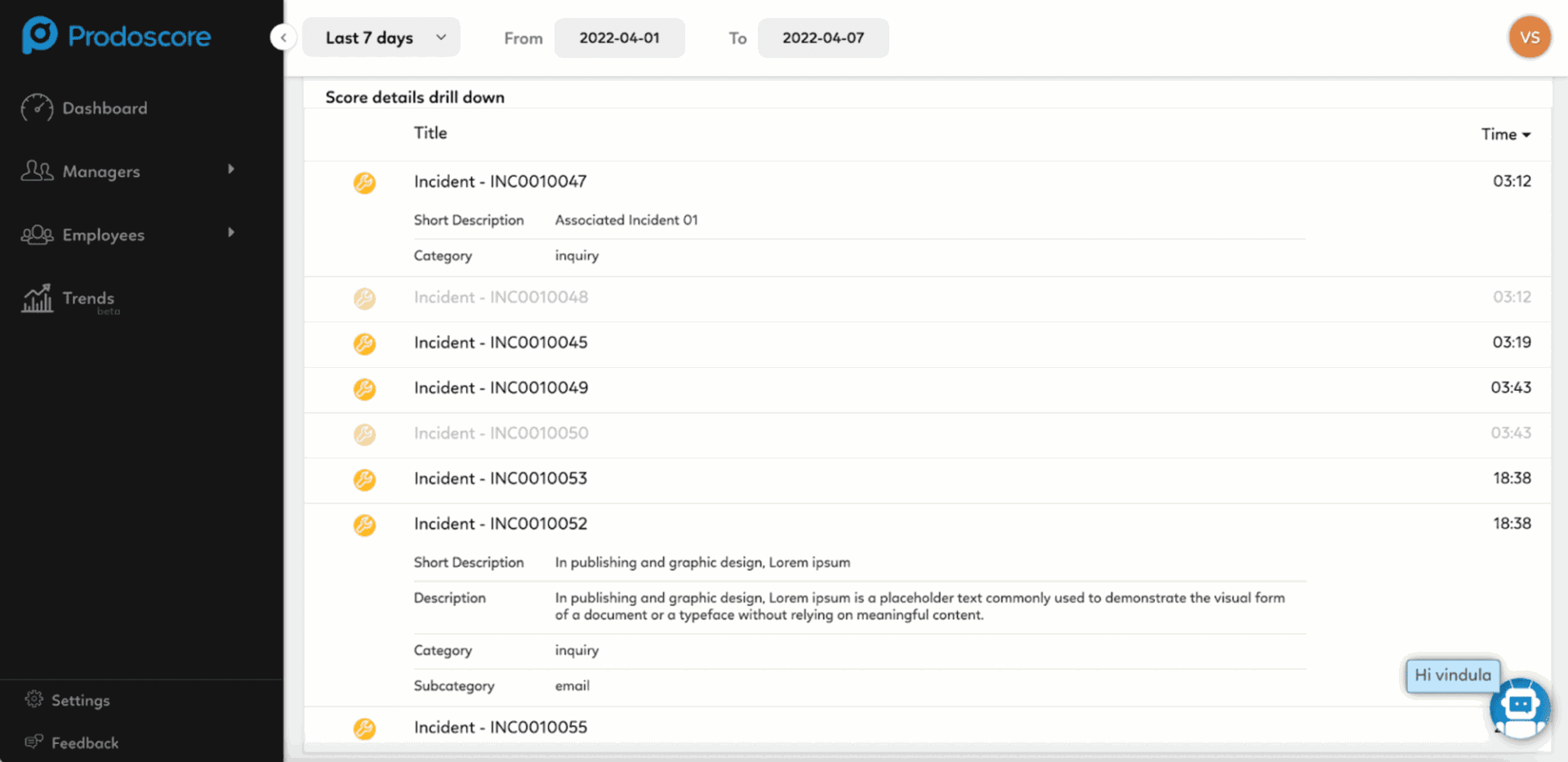 ServiceNow - Score details drill down