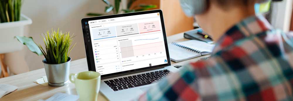 Employee looking at Prodoscore, employee productivity monitoring platform