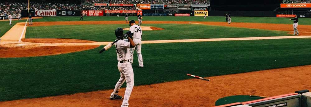 Baseball player waiting his turn to bat