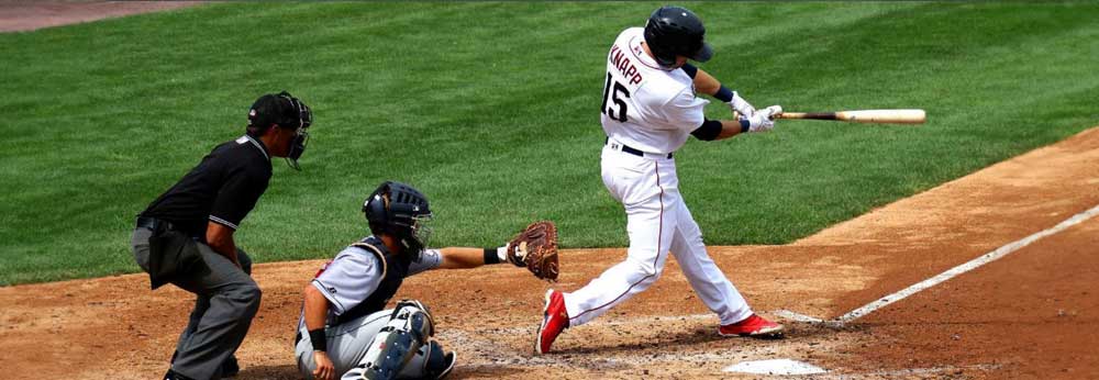 Baseball player swinging the bat