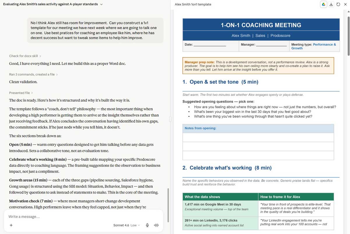 MCP - Create 1 on 1 Template - Screenshot